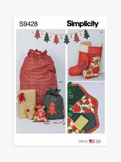 Simplicity Christmas Decorations Sewing Pattern, S9428OS, Multi