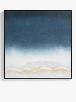 John Lewis 'Dark Skye' Abstract Framed Canvas, 100 x 100cm, Blue, Blue