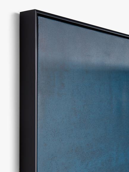 John Lewis 'Dark Skye' Abstract Framed Canvas, 100 x 100cm, Blue - view 2, Blue