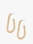 AllSaints Signature Carabiner Medium Open Hoop Earrings, Gold