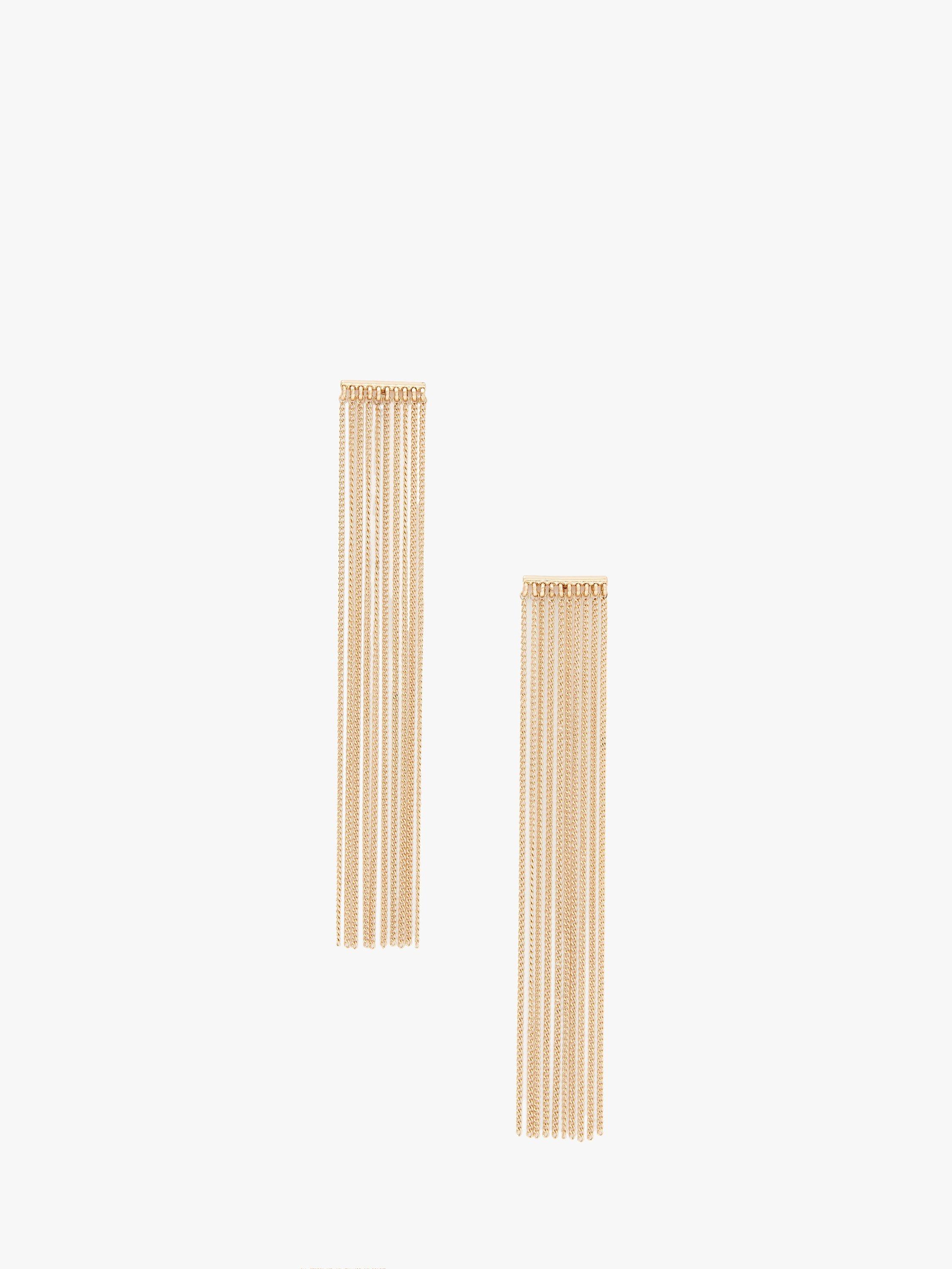 AllSaints Long Chain Fringe Drop Earrings, Gold