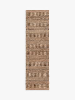 John Lewis Jute Grained Runner Rug, L240 x W70 cm, Natural/Black