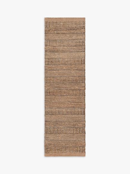 John Lewis Jute Grained Runner Rug, L240 x W70 cm, Natural/Black