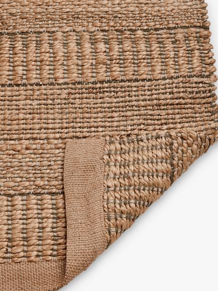 John Lewis Jute Grained Runner Rug, L240 x W70 cm - view 2, Natural/Green
