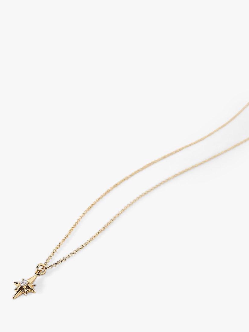 Product image 2 of 7, which shows Edge of Ember 14ct Gold Diamond North Star Pendant Necklace