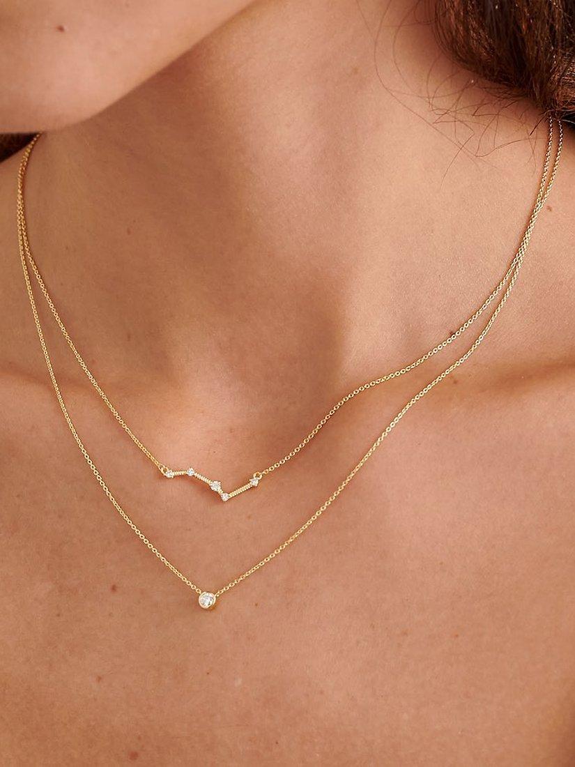 Product image 3 of 6, which shows Edge of Ember 14ct Gold Diamond Constellation Necklace, Yellow Gold