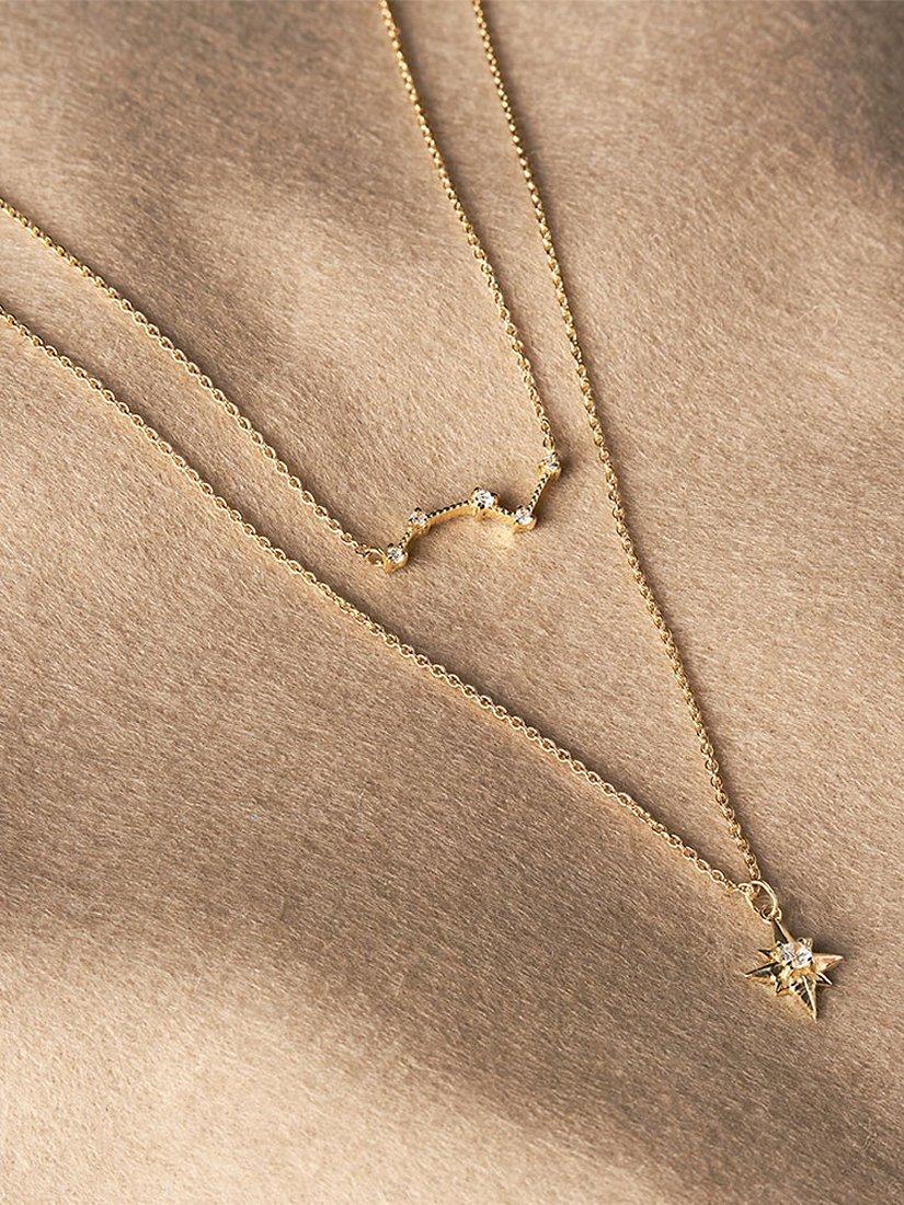 Product image 4 of 6, which shows Edge of Ember 14ct Gold Diamond Constellation Necklace, Yellow Gold