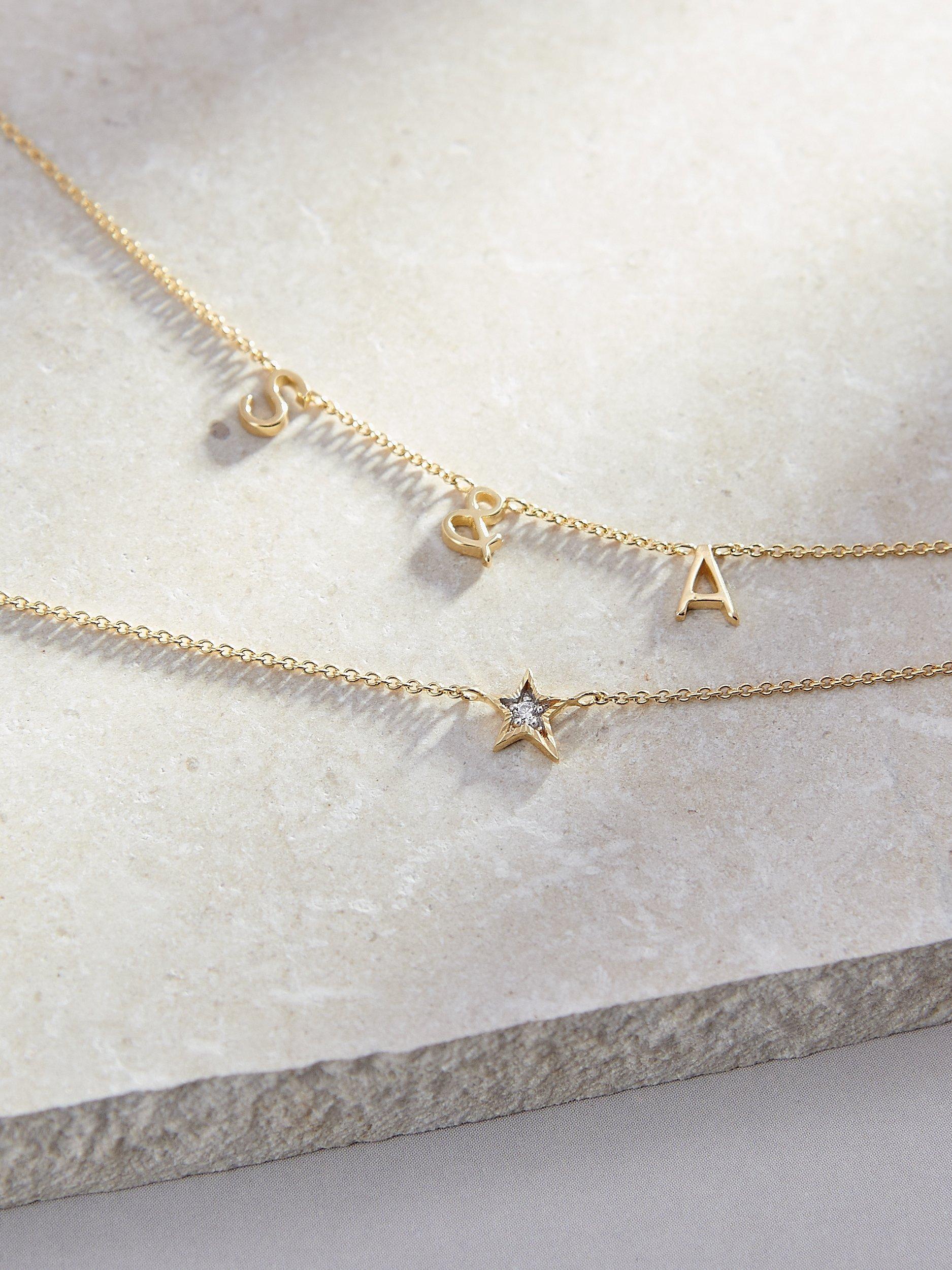 Product image 4 of 5, which shows Edge of Ember 14ct Gold Diamond Star Pendant Necklace, Yellow Gold