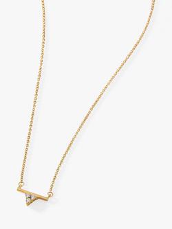 Edge of Ember 14ct Gold Trillion Diamond Pendant Necklace, Yellow Gold, Yellow Gold