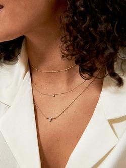 Edge of Ember 14ct Gold Trillion Diamond Pendant Necklace, Yellow Gold - view 2, Yellow Gold