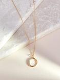 Edge of Ember 14ct Gold Diamond Circle Pendant Necklace