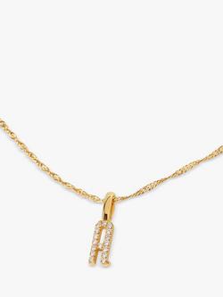 Edge of Ember 14ct Gold Diamond Initial Pendant Necklace - view 2, A