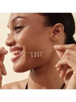 Edge of Ember 14ct Gold Diamond Initial Pendant Necklace - view 2, C