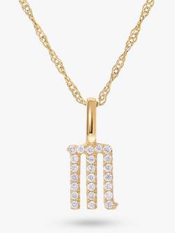 Edge of Ember 14ct Gold Diamond Initial Pendant Necklace, M