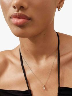 Edge of Ember 14ct Gold Diamond Initial Pendant Necklace - view 2, M