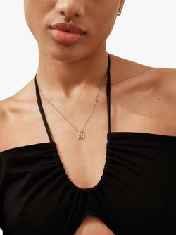 Edge of Ember 14ct Gold Initial Pendant Necklace, Yellow Gold - view 2, C