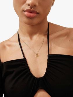 Edge of Ember 14ct Gold Initial Pendant Necklace, Yellow Gold - view 2, M