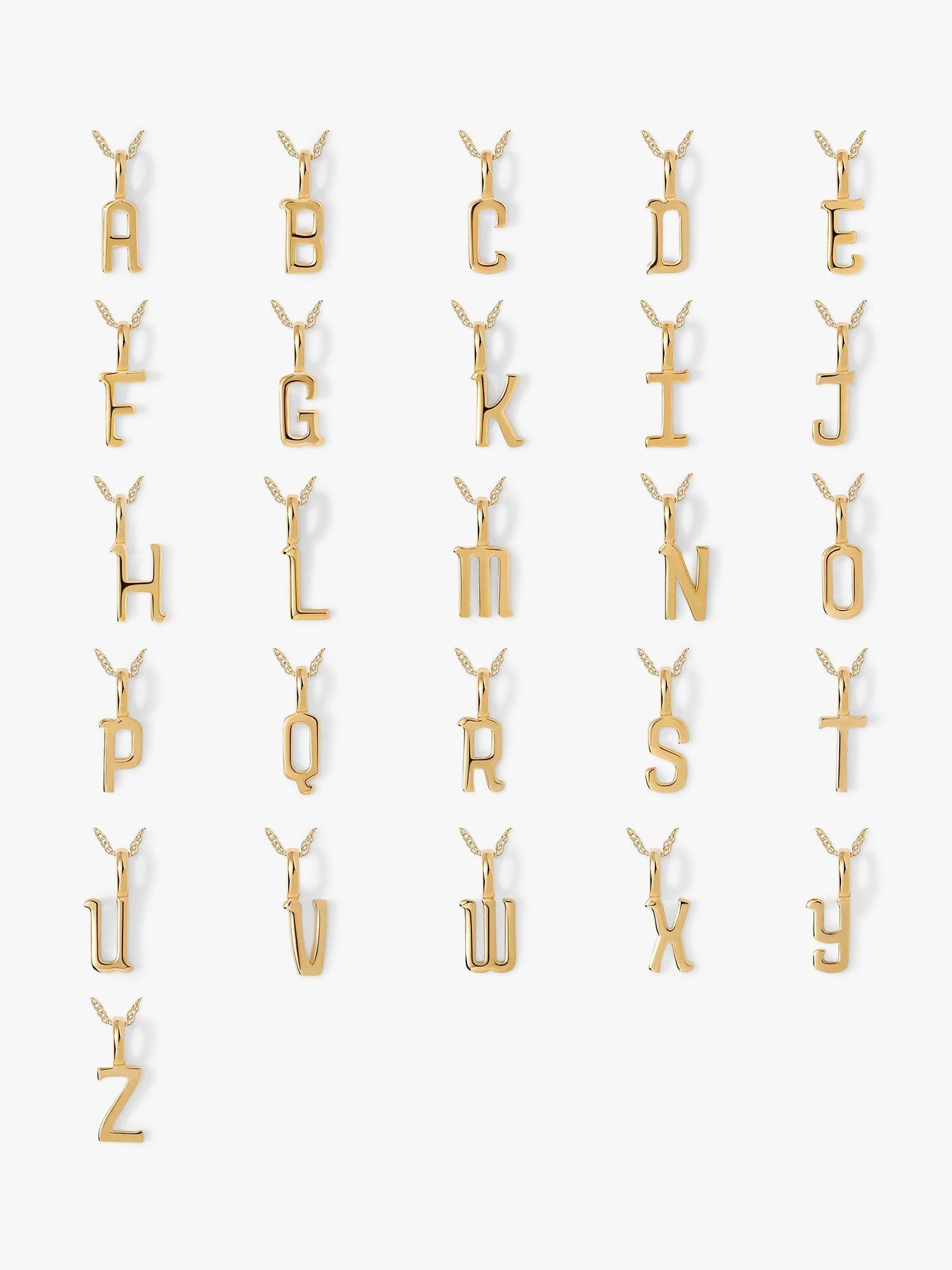 Product image 4 of 5, which shows Edge of Ember 14ct Gold Initial Pendant Necklace, Yellow Gold, S