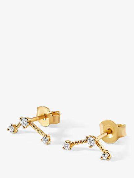 Edge of Ember 14ct Gold Diamond Constellation Stud Earrings, Yellow Gold
