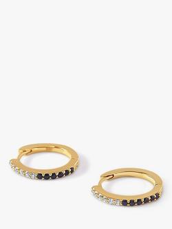 Edge of Ember 14ct Gold Sapphire Huggie Hoop Earrings, Yellow Gold