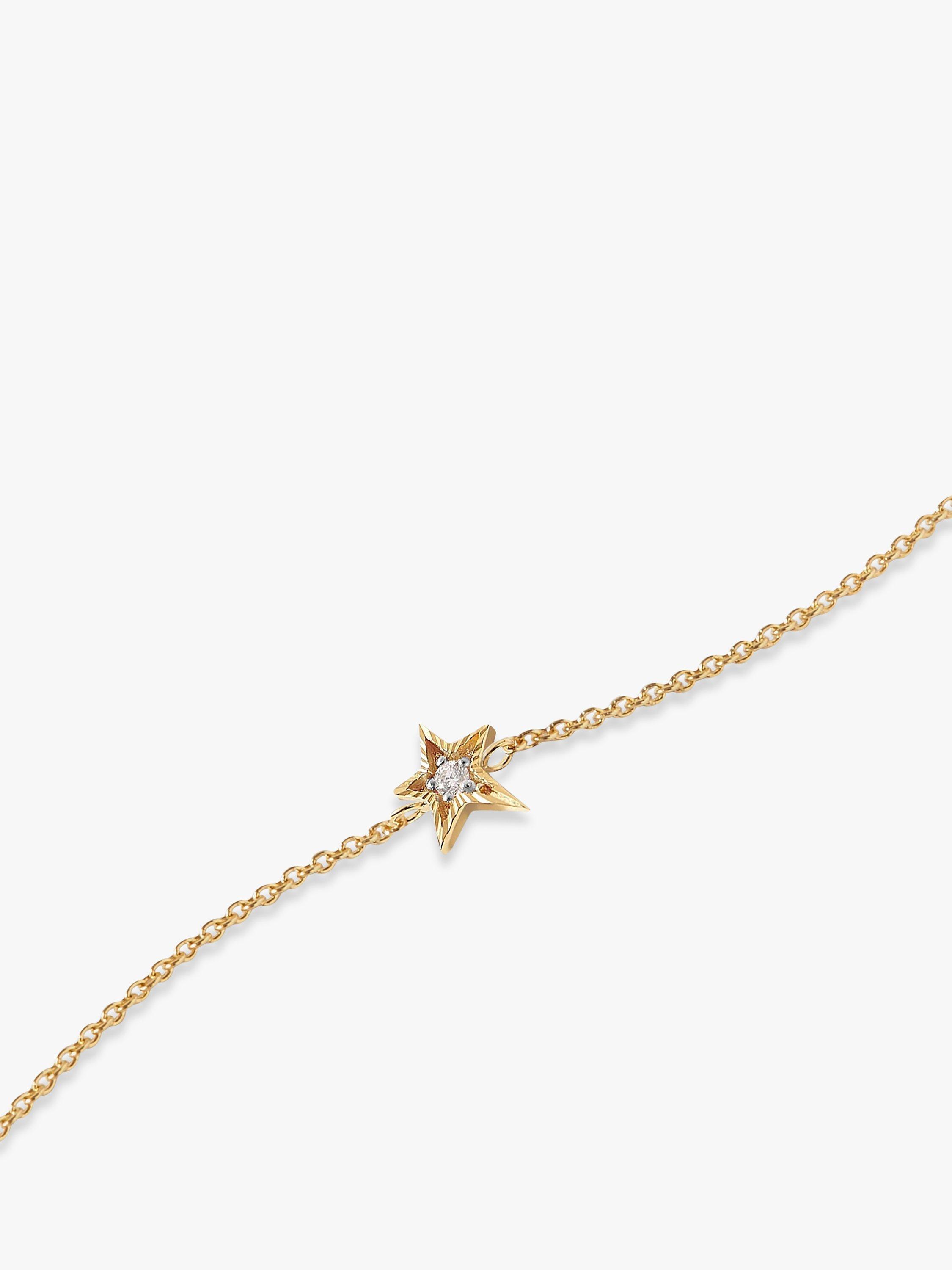 Product image 1 of 6, which shows Edge of Ember 14ct Gold Diamond Star Bracelet, Yellow Gold