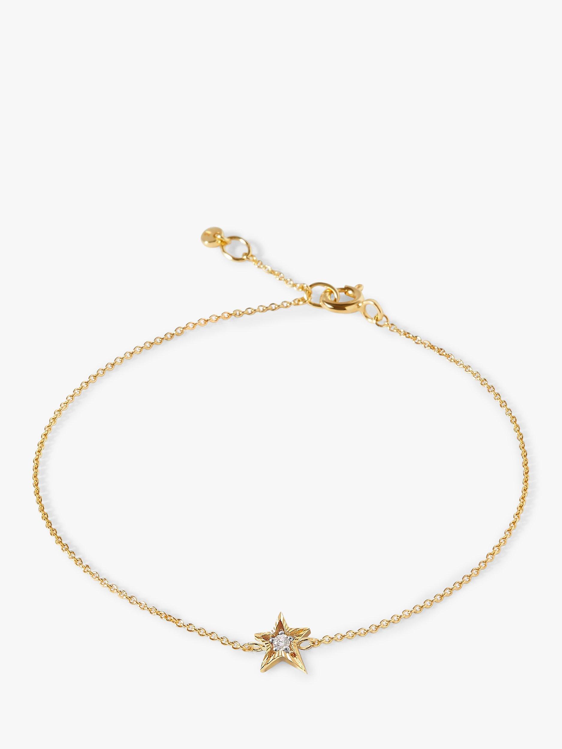 Product image 2 of 6, which shows Edge of Ember 14ct Gold Diamond Star Bracelet, Yellow Gold