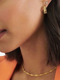 Edge of Ember Flare Hoop Earrings, Gold - view 2, Yellow Gold