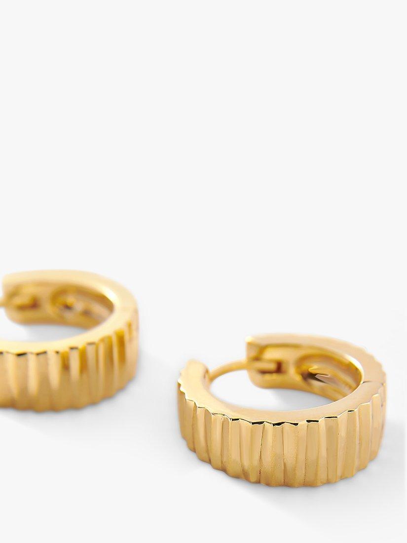 Product image 4 of 5, which shows Edge of Ember Flare Hoop Earrings, Gold