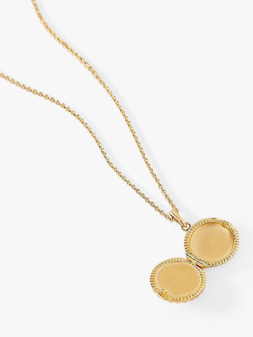 Product image 5 of 7, which shows Edge of Ember Freshwater Pearl Round Locket Necklace, Yellow Gold