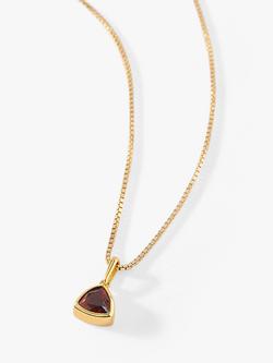 Edge of Ember Triangle Birthstone Pendant Necklace, January Garnet