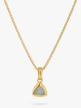 Edge of Ember Triangle Birthstone Pendant Necklace, March Aquamarine