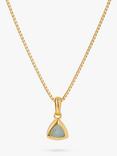 Edge of Ember Triangle Gemstone Pendant Necklace, March Aquamarine