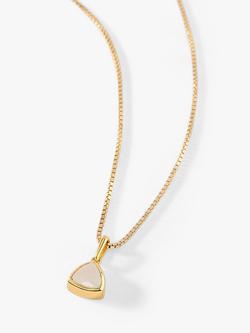 Edge of Ember Triangle Birthstone Pendant Necklace, June Moonstone
