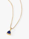 Edge of Ember Triangle Gemstone Pendant Necklace, September Sapphire