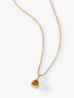 Edge of Ember Triangle Birthstone Pendant Necklace, November Citrine