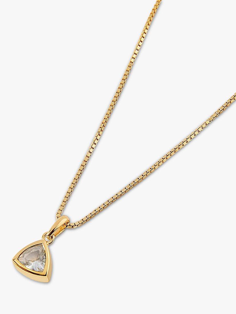 Product image 4 of 6, which shows Edge of Ember Triangle Birthstone Pendant Necklace, December Blue Topaz