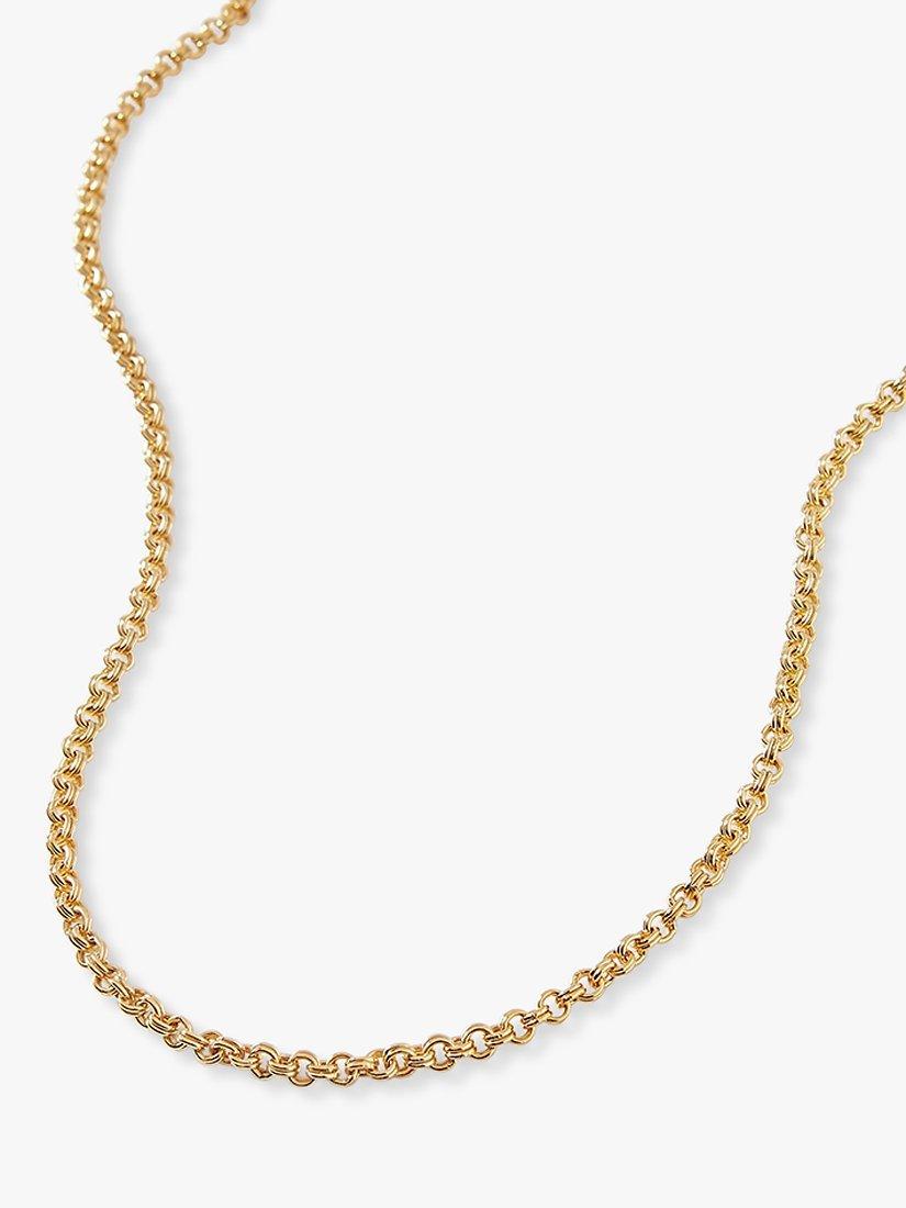 Product image 1 of 5, which shows Edge of Ember Rolo Chain Necklace, Yellow Gold
