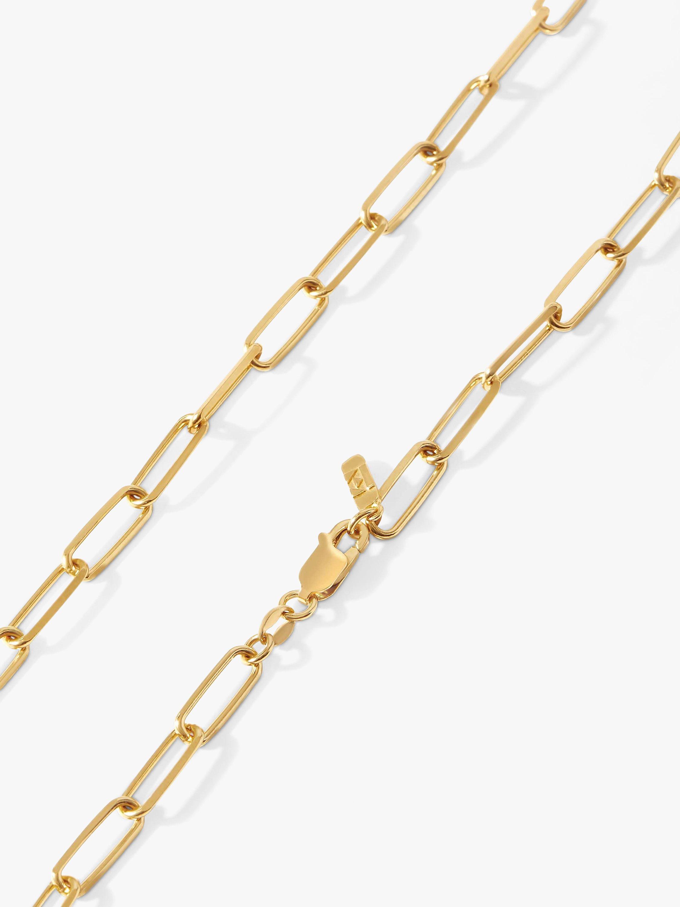 Product image 4 of 5, which shows Edge of Ember Chunky Paperclip Chain Necklace, Yellow Gold