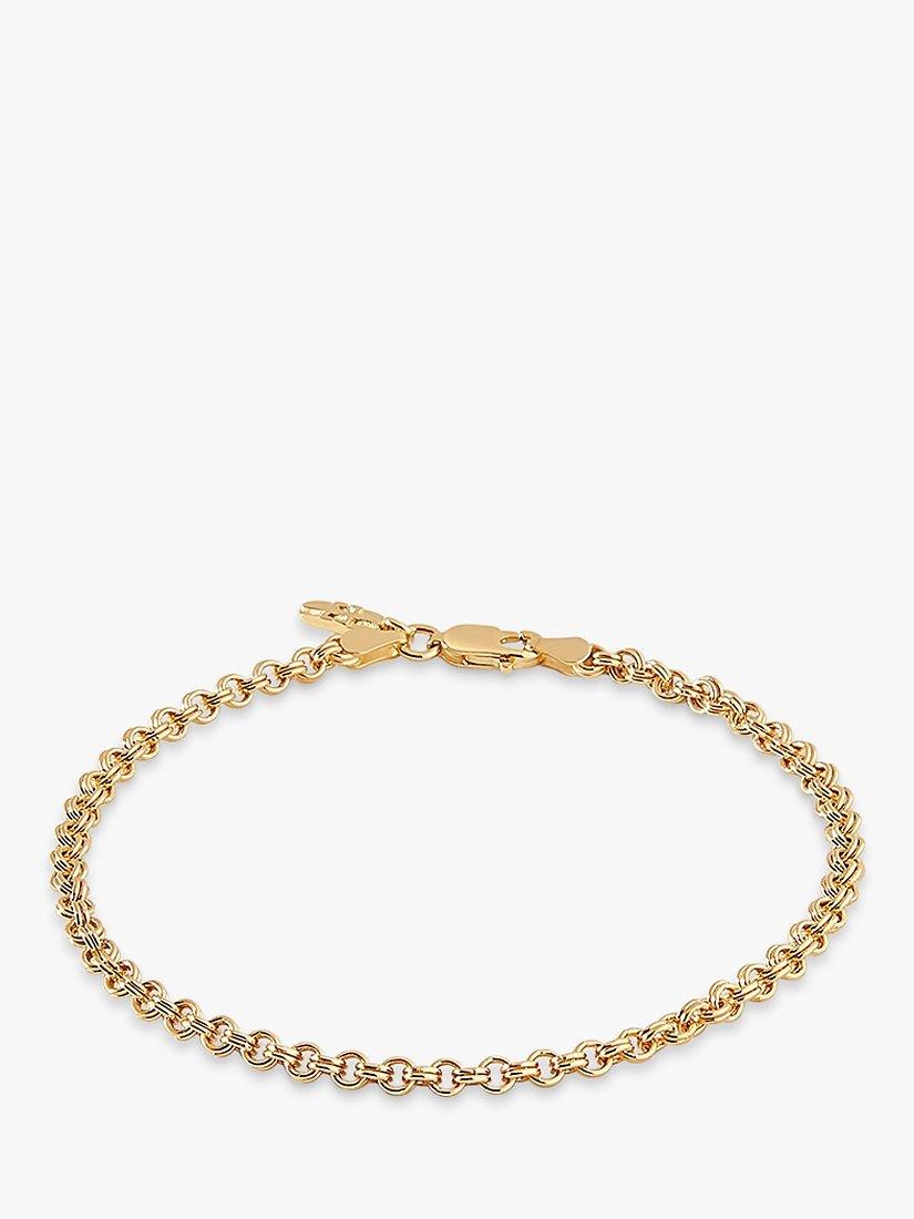 Product image 1 of 5, which shows Edge of Ember Rolo Chain Bracelet, Yellow Gold