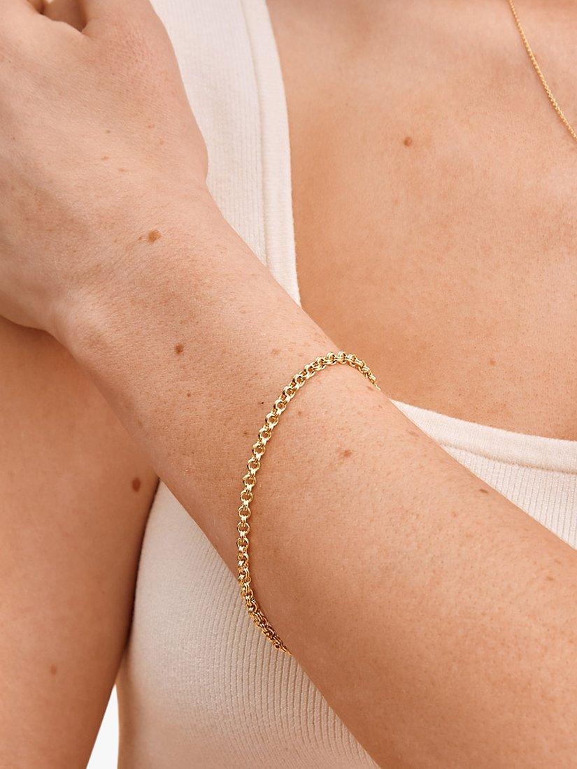 Product image 2 of 5, which shows Edge of Ember Rolo Chain Bracelet, Yellow Gold