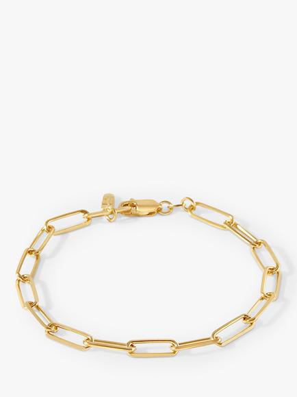 Edge of Ember Chunky Paperclip Chain Bracelet, Yellow Gold, Yellow Gold