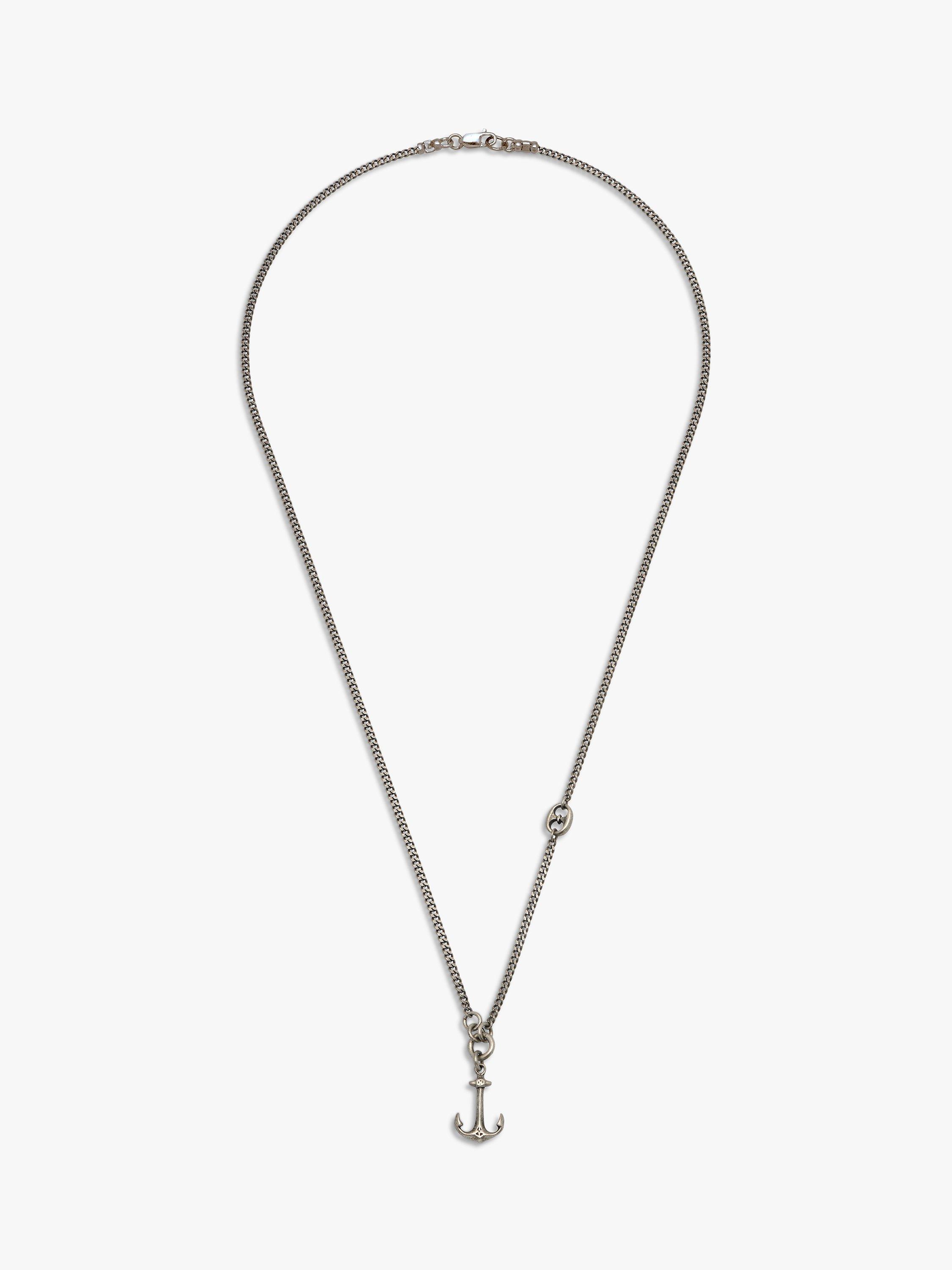 Product image 1 of 3, which shows BARTLETT LONDON Men's Anchor Pendant Necklace, Silver