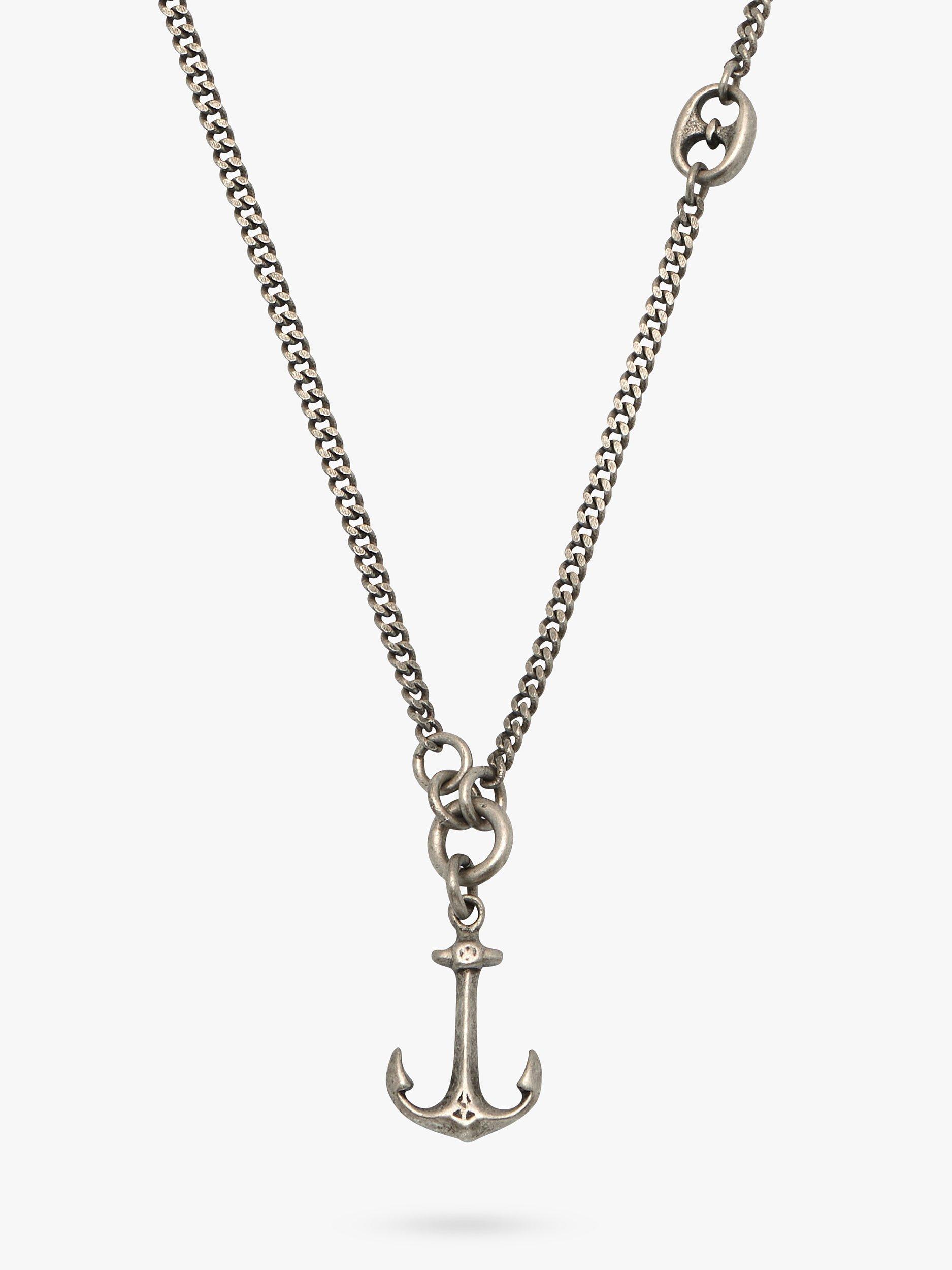 Product image 2 of 3, which shows BARTLETT LONDON Men's Anchor Pendant Necklace, Silver