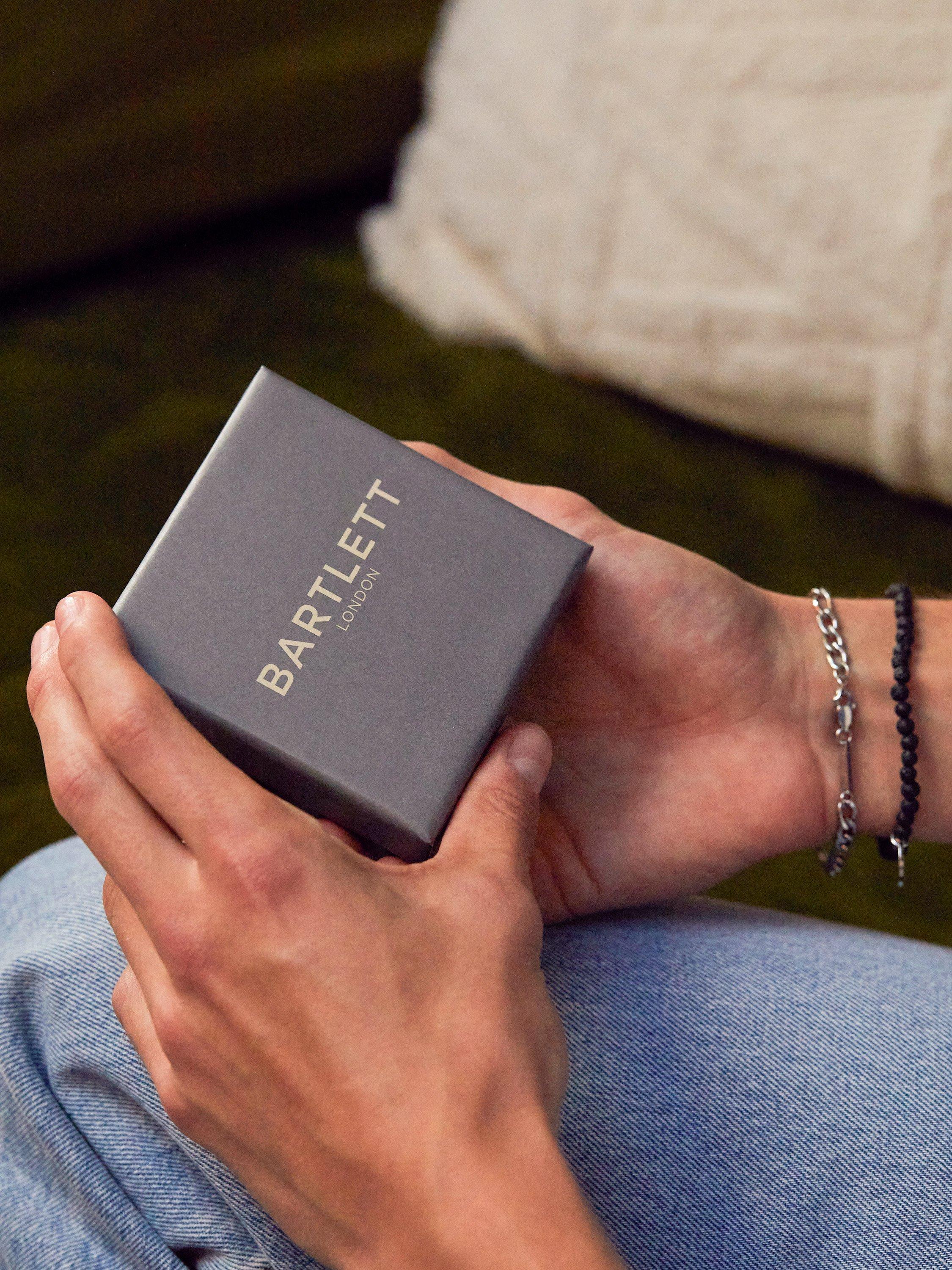 Product image 3 of 3, which shows BARTLETT LONDON Men's Woven Leather Bracelet, Dark Brown