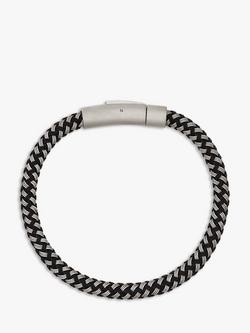 BARTLETT LONDON Men's Metal Mesh Bracelet, Black/Silver, Black/Silver