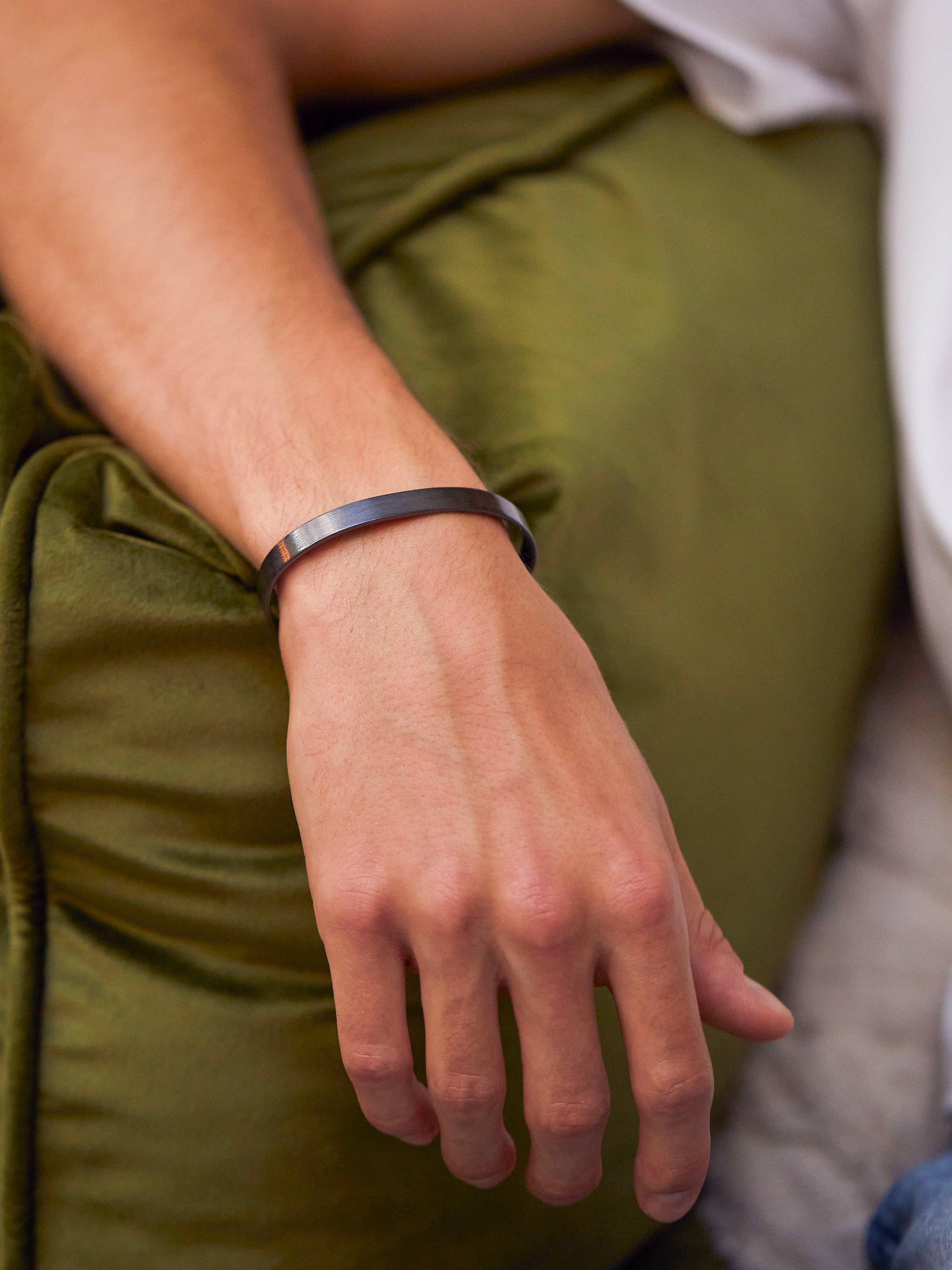 Product image 2 of 3, which shows BARTLETT LONDON Men's Polished Cuff, Gunmetal