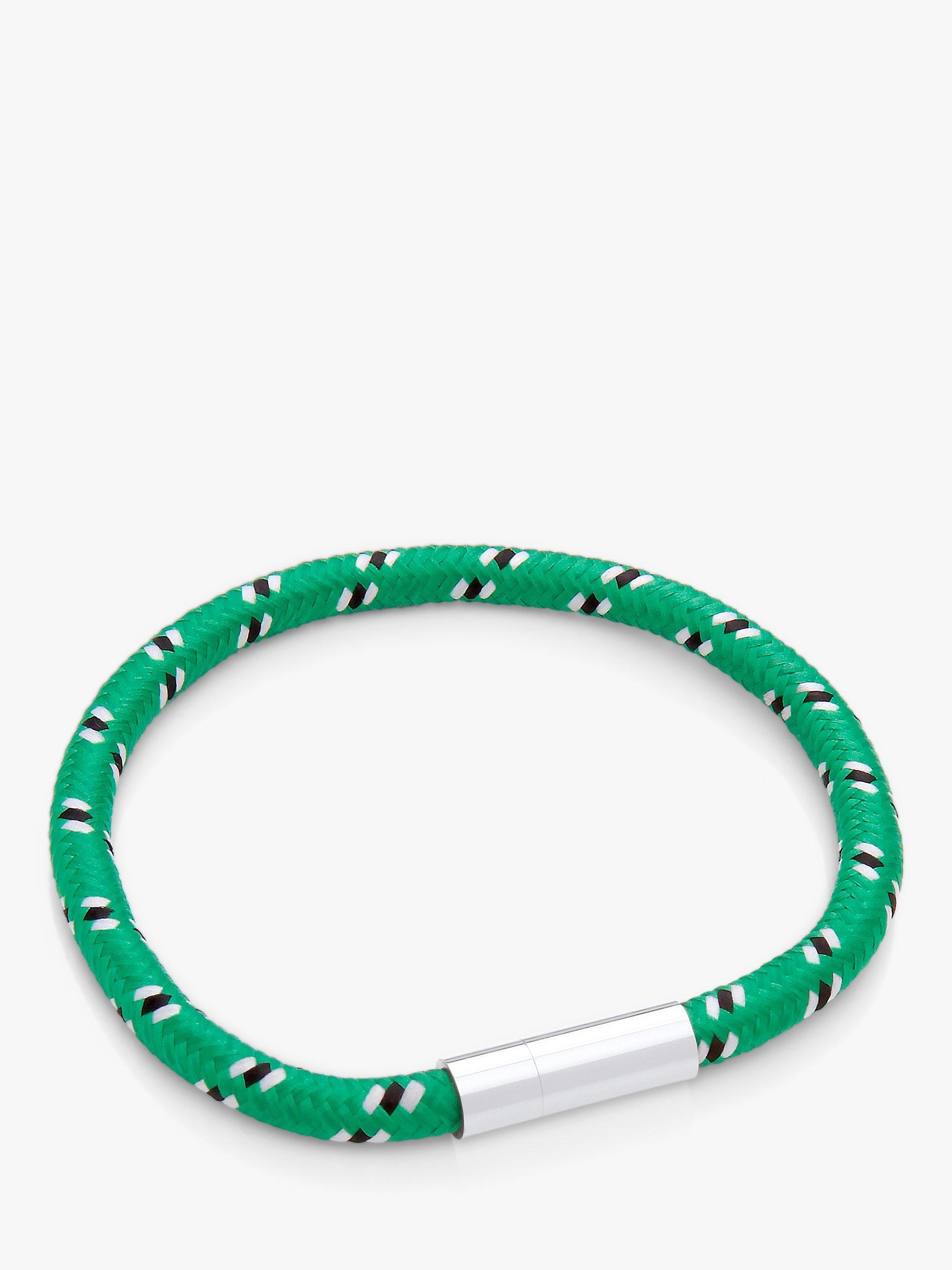 Product image 1 of 2, which shows BARTLETT LONDON Men's Corded Bracelet, Green/White