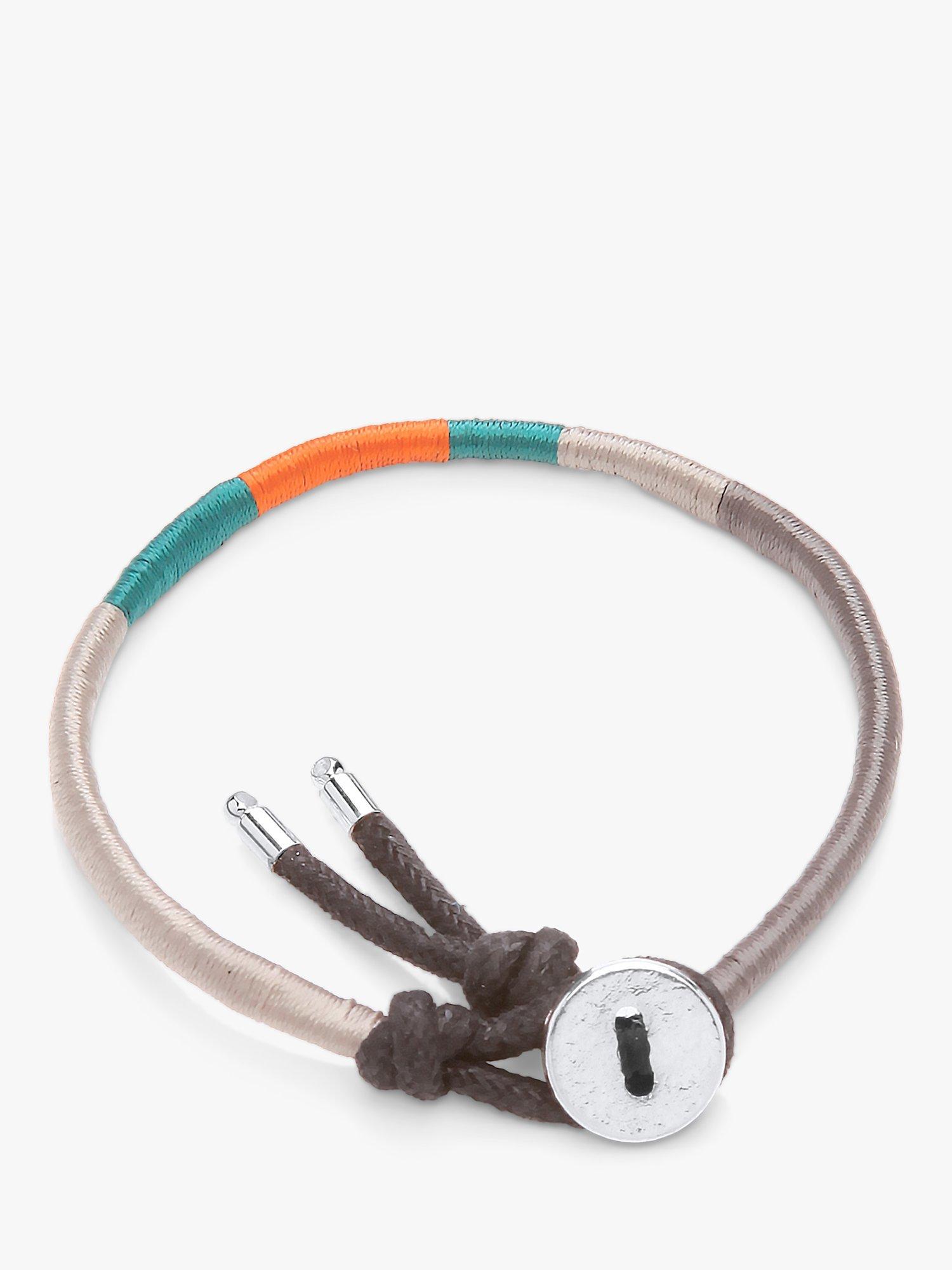BARTLETT LONDON Men's Thread Woven Bracelet, Green/Multi
