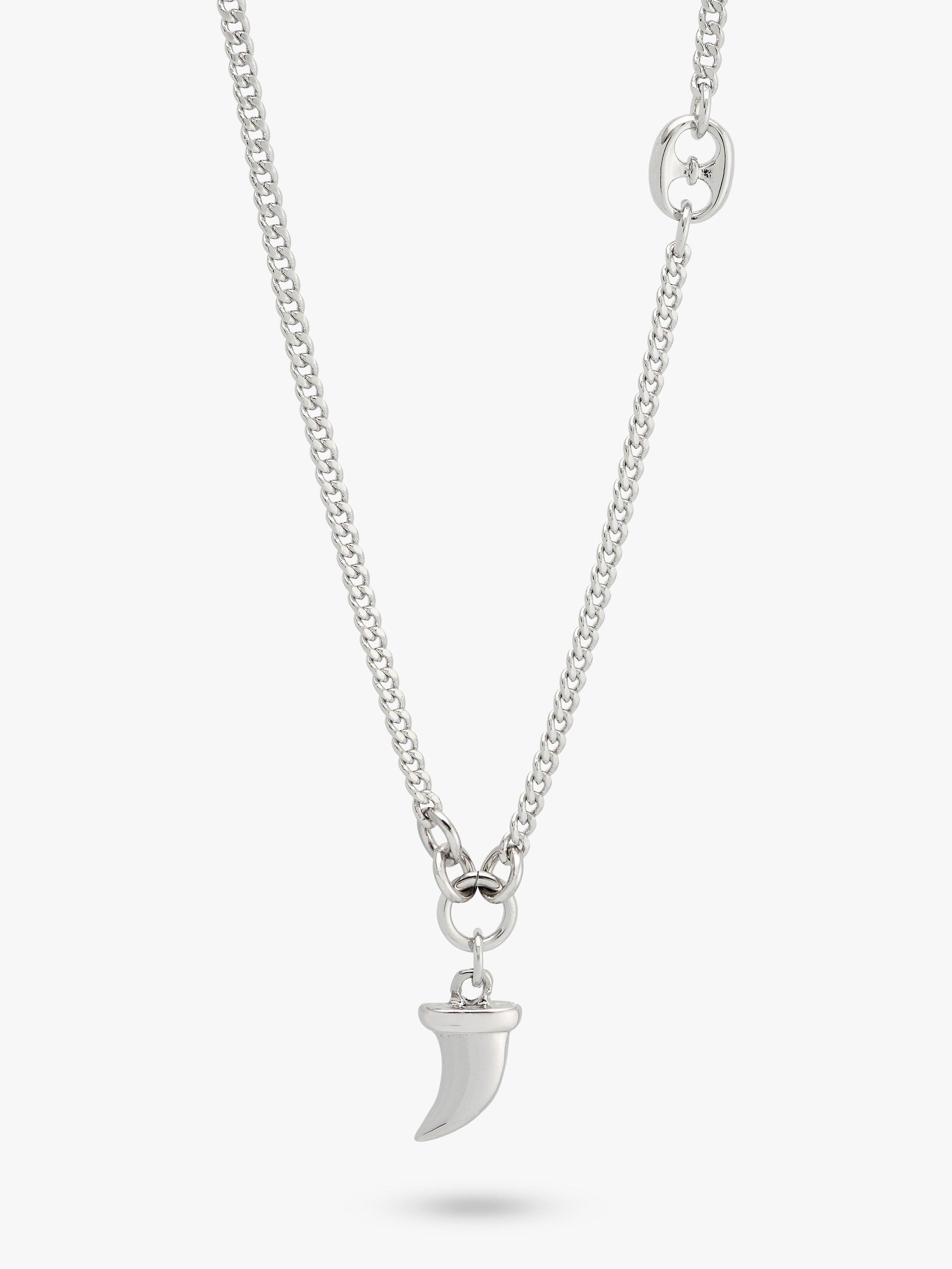 Product image 2 of 3, which shows BARTLETT LONDON Men's Tooth Pendant Necklace, Silver
