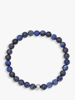 BARTLETT LONDON Men's Lapis Lazuli Beaded Bracelet, Blue, Blue